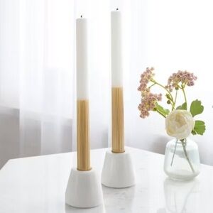 NWT 2pk Ribbed Taper Candle Set - Threshold